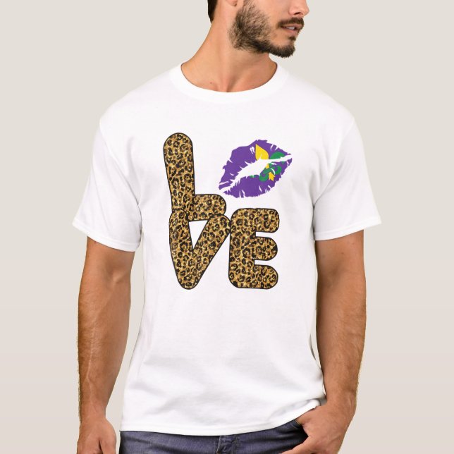 Camiseta Mardi Gras Peace Love Funny Mardi Gras Carnival De (Anverso)