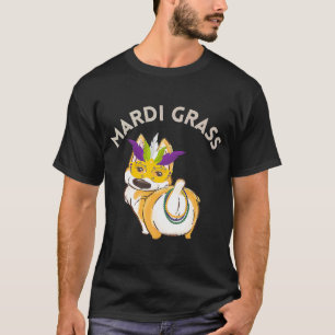 Camiseta Mardi Gras Pun Corgi Mardi Grass