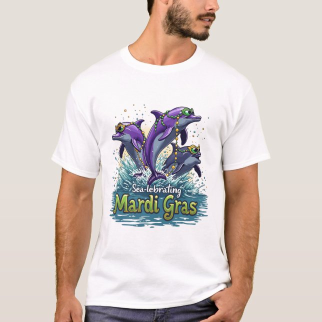 Camiseta Mardi Gras, que salta al mar (Anverso)