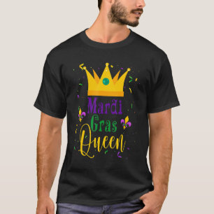 Camiseta Mardi Gras Queen Crown Mask Desfile Mardi Cute Gra