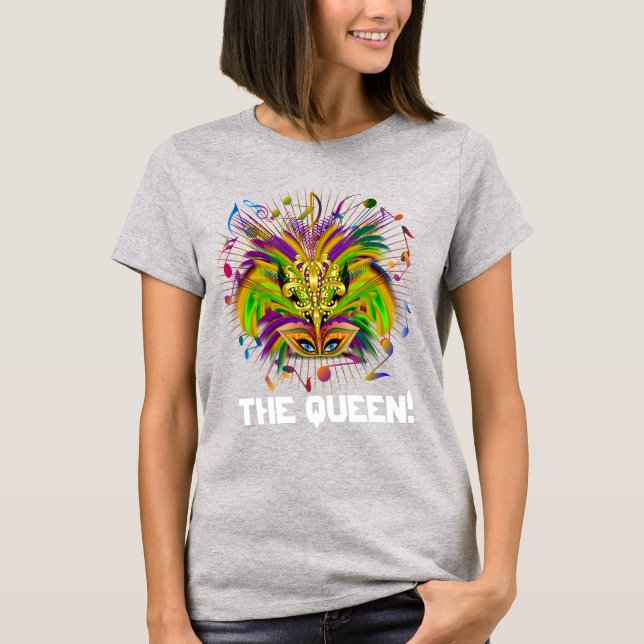 Camiseta Mardi Gras Queen Light View Notes Plantea (Anverso)