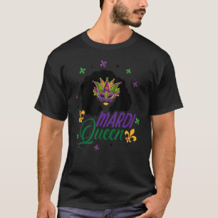 Camiseta Mardi Gras Reina Afro Corona Mascarera de la Reina