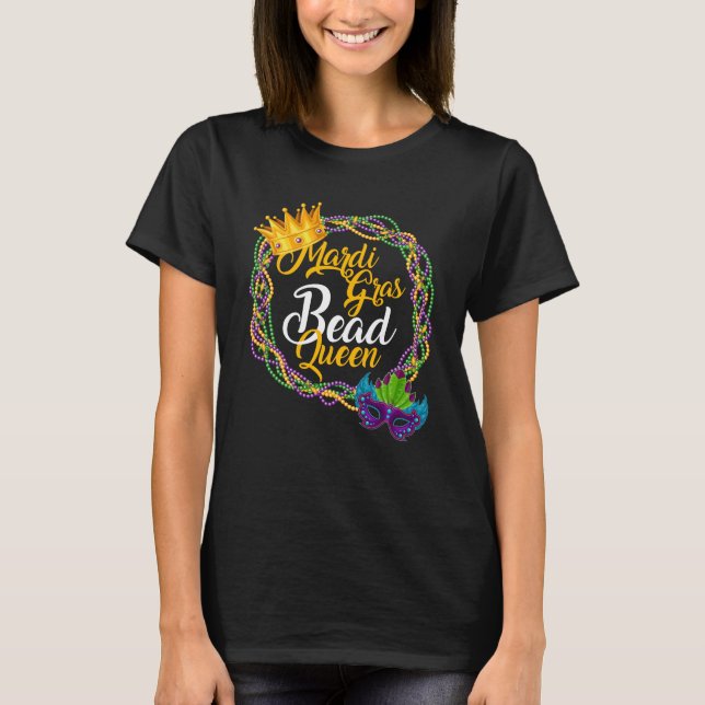 Camiseta Mardi Gras Reina de abalorios (Anverso)