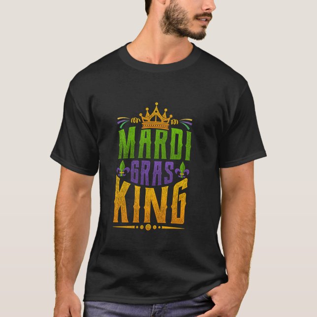 Camiseta Mardi Gras Rey Mardi Gras Larga Manga (Anverso)