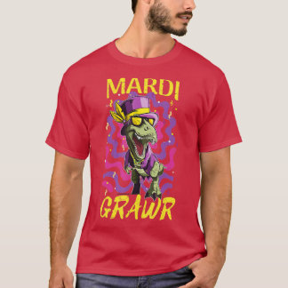 Camiseta Mardi Gras s para niños T-rex Mardi Gras