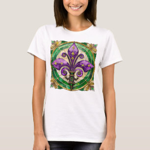Camiseta Mardi Gras Sained Glass Fleur de lis