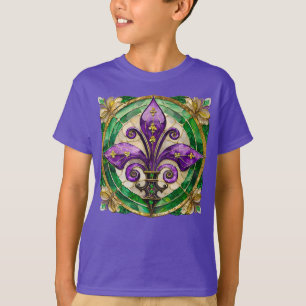 Camiseta Mardi Gras Sained Glass Fleur de lis