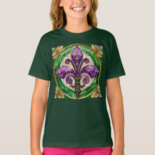 Camiseta Mardi Gras Sained Glass Fleur de lis