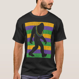 Camiseta Márdi Gras Sasquatch Gracioso Masculino Regalo de