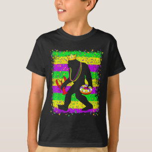 Camiseta Márdi Gras Sasquatch Hombres Divertidos Niños Carn