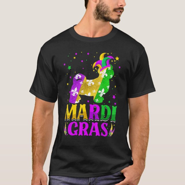 Camiseta Mardi Gras Shih Tzu Dog Lover Carnival Jester (Anverso)