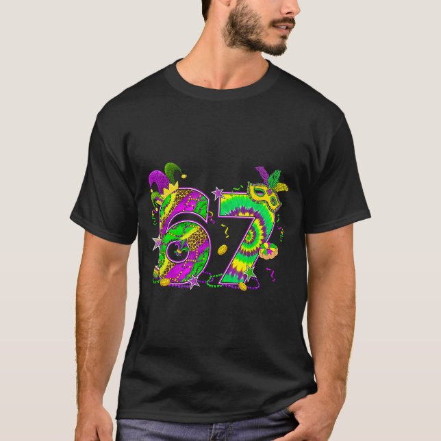 Camiseta Mardi Gras Six Seven 6 7 Matching Costume Couple M (Anverso)