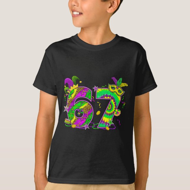 Camiseta Mardi Gras Six Seven 6 7 Matching Costume Couple M (Anverso)
