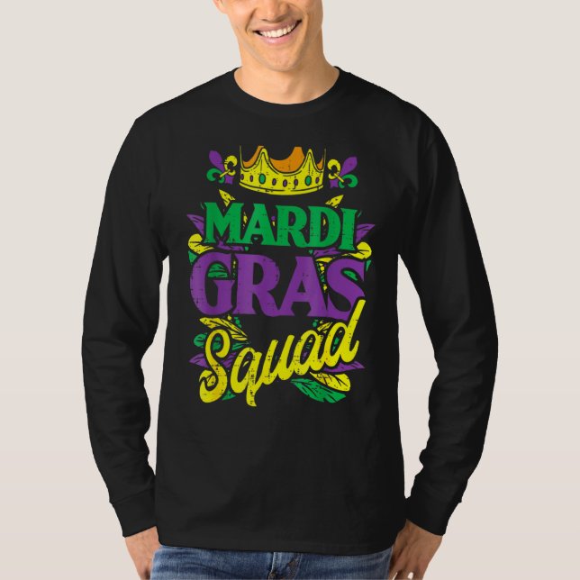 Camiseta Mardi Gras Squad divertido juego desfile de carnav (Anverso)