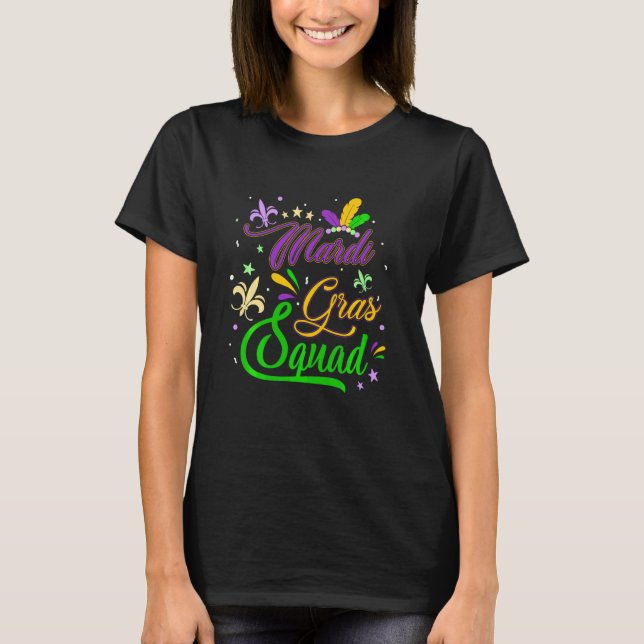 Camiseta Mardi Gras Squad Fleur De Lys Mask Funny Mardi Gra (Anverso)
