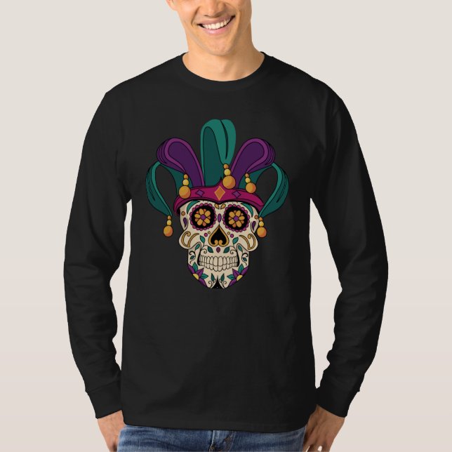 Camiseta Mardi Gras Sugar Skull Guay Dark Fun (Anverso)