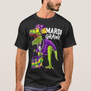 Camiseta Mardi Gras T Rex Dinosaurios cuentas Drum Funny Su