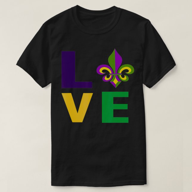 Camiseta Mardi Gras tee I Love Mardi Gras Gift For Fat Tues (Diseño del anverso)