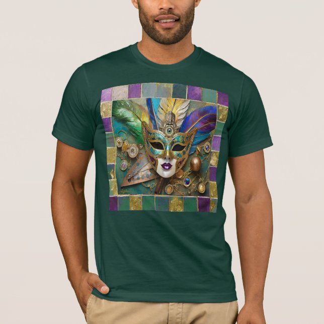 Camiseta Mardi Gras Tercer Ojo Máscara De Pescado De Cerámi (Anverso)
