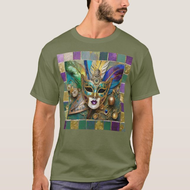 Camiseta Mardi Gras Tercer Ojo Máscara De Pescado De Cerámi (Anverso)