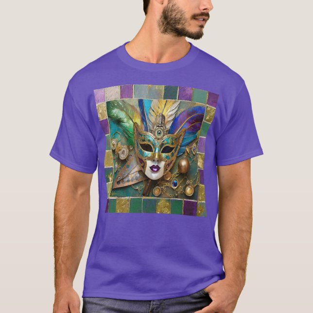 Camiseta Mardi Gras Tercer Ojo Máscara De Pescado De Cerámi (Anverso)