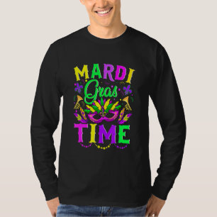 Camiseta Mardi Gras Time Feathered Krewes Máscara Mardi Gra