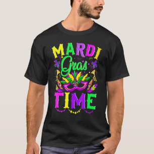 Camiseta Mardi Gras Time Feathered Krewes Máscara Mardi Gra