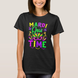 Camiseta Mardi Gras Time Feathered Krewes Máscara Mardi Gra