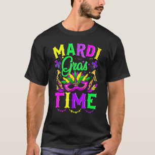 Camiseta Mardi Gras Time Feathered Krewes Máscara Mardi Gra