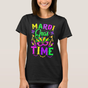 Camiseta Mardi Gras Time Feathered Krewes Mask Mardi Gras F