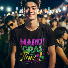 Camiseta Mardi Gras Time – Festive Carnival Colors