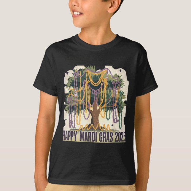 Camiseta Mardi Gras Tree Carnival New 2024 For Women Valent (Anverso)