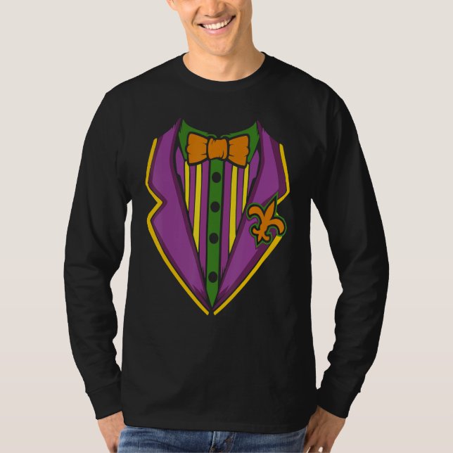 Camiseta Mardi Gras Tuxedo Costume Carnival Parade Masquera (Anverso)