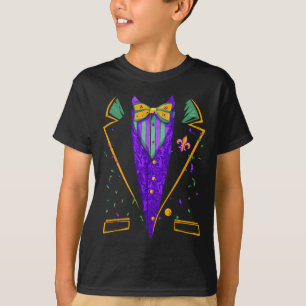 Camiseta Mardi Gras Tuxedo disfraz Funny Diseño de Carnaval