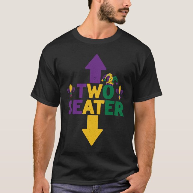 Camiseta Mardi Gras Two Seater  Adult Humor Mardi Gras Men (Anverso)