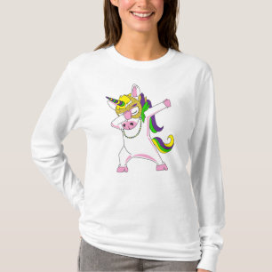 Camiseta Mardi Gras Unicorn Dabbing Púrpura Amarillo rosa