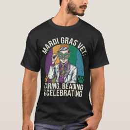 Camiseta Mardi Gras Vet: Cuidando, Beading y celebrando