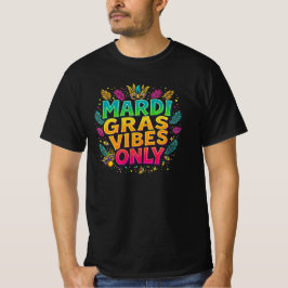 Camiseta Mardi Gras Vibes sólo tipografía colorida