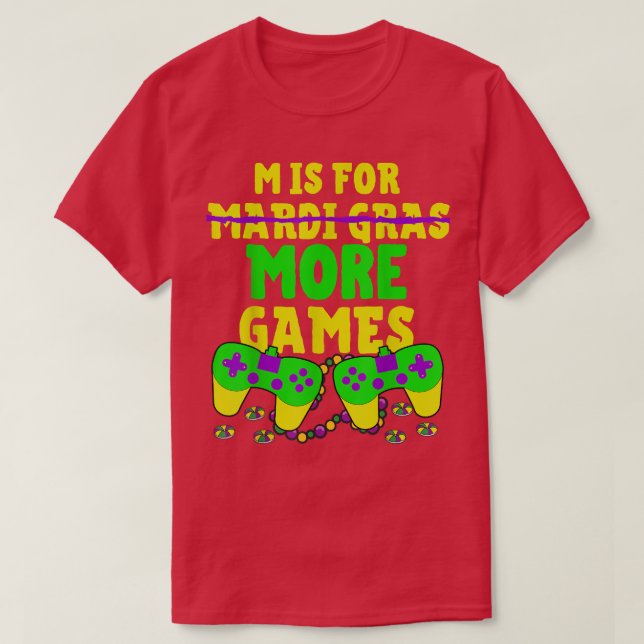 Camiseta Mardi Gras Video Game Controller Awesome Boys Cost (Diseño del anverso)