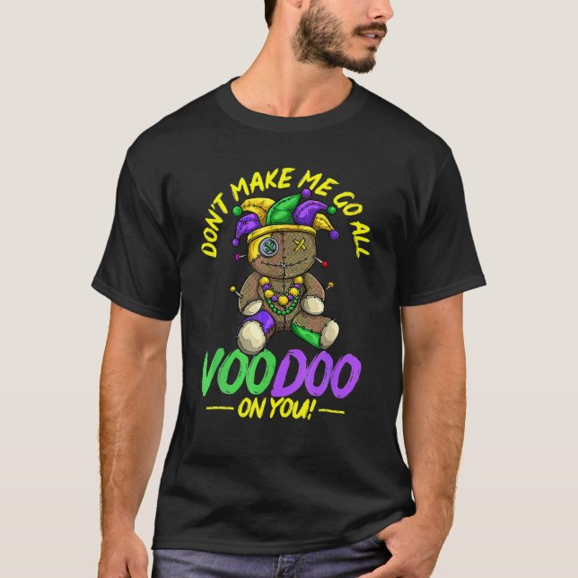 Camiseta Mardi Gras Voodoo Doll Funny Jester Masquerade Par (Anverso)