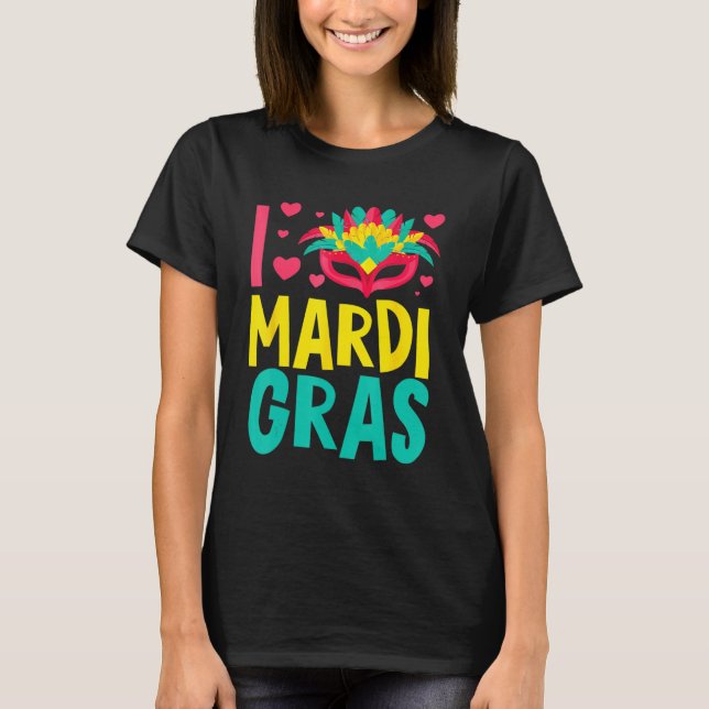 Camiseta Mardi Gras y todos celebramos Mamáes de amor Fiest (Anverso)