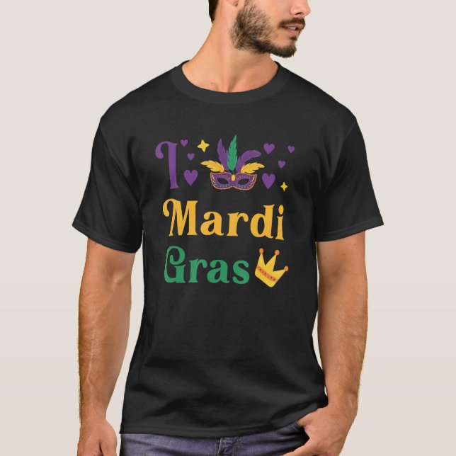 Camiseta Mardi Gras y todos celebramos Mamáes de amor Fiest (Anverso)