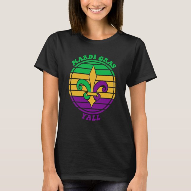 Camiseta Mardi Gras Yall Fleur De Lis Party (Anverso)