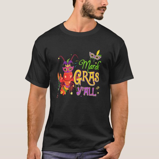 Camiseta Mardi Gras Y'all Funny Crwafish (Anverso)