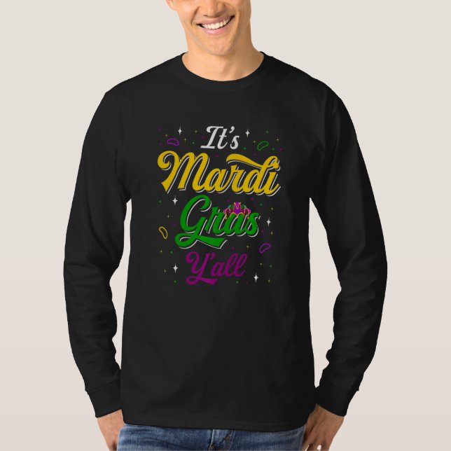 Camiseta Mardi Gras Yall Funny Mardi Gras Fiesta Mask Co (Anverso)