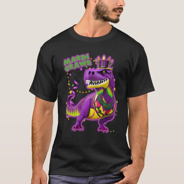 Camiseta Mardi Grawr Rawrsome Rex Dinosaur Toddler Kids Mar (Anverso)