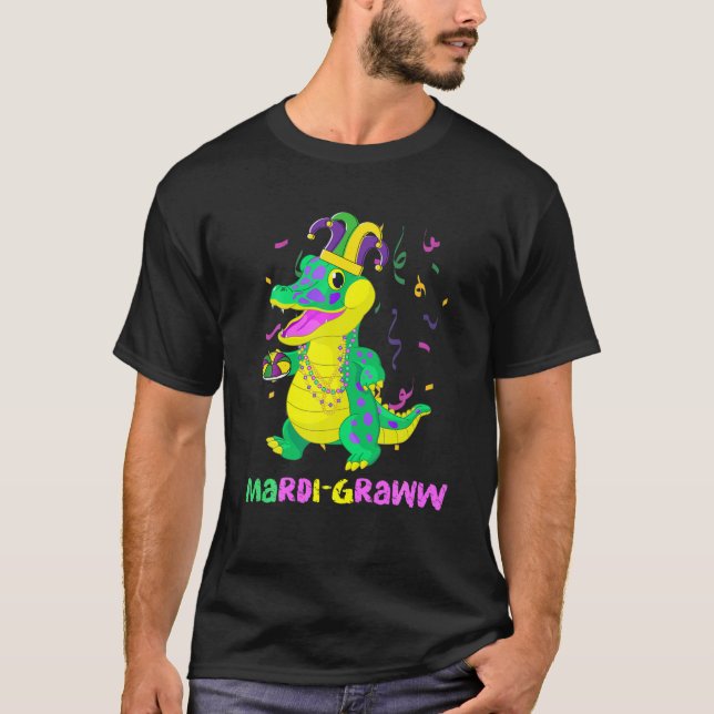 Camiseta Mardi Grawr Rex Con Pastel De Rey Para Hombres, Mu (Anverso)