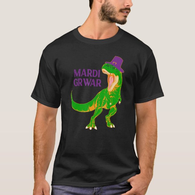 Camiseta Mardi Grawr T Rex Dinosaur Bebe Costume Para La Ba (Anverso)