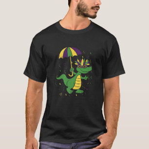 Camiseta Mardi Grawr T Rex Kawaii Dinosaur Funny Mardi Gras