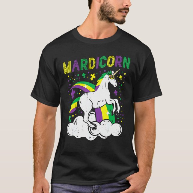 Camiseta Mardicorn Retro Unicorn Jester Animal Mardi Gras C (Anverso)